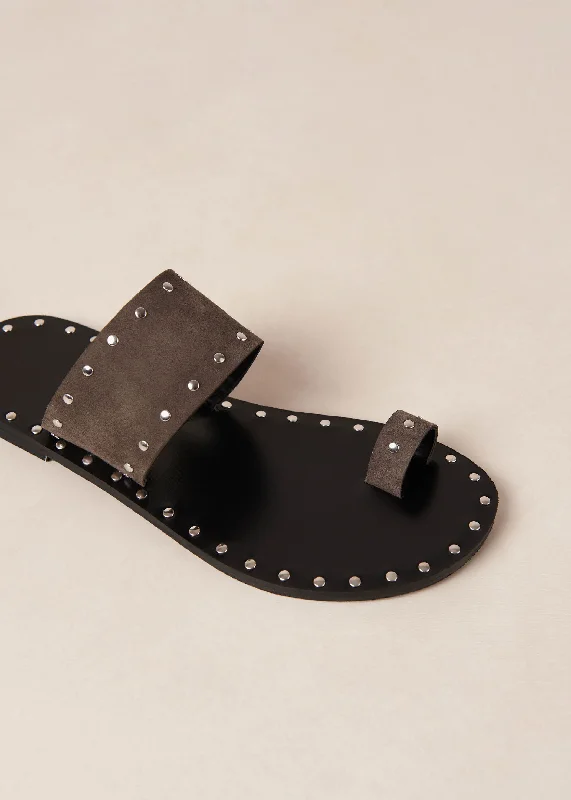 Riley Grey Leather Sandals