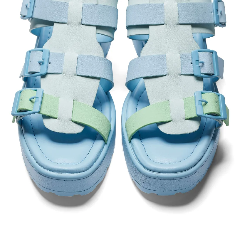 Sugar Season Chunky Buckle Sandals - Blue