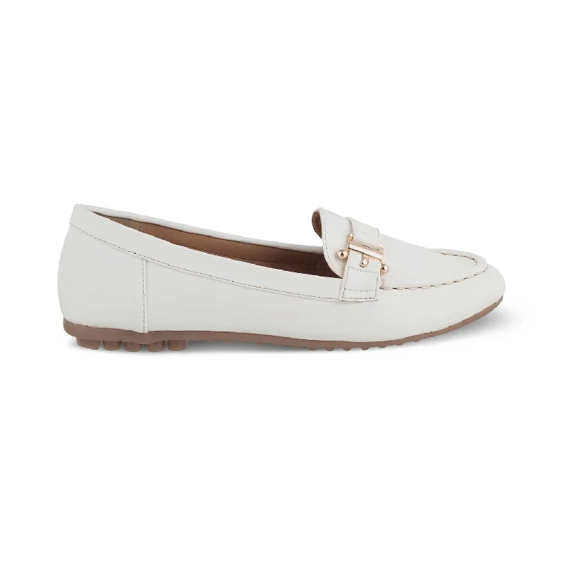 The Lativa White Women's Dress Loafers Tresmode