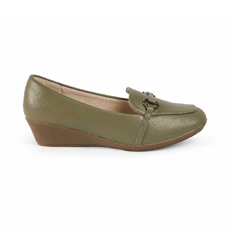 Tresmode Trevy Green Women's Casual Chunky Sole Loafers