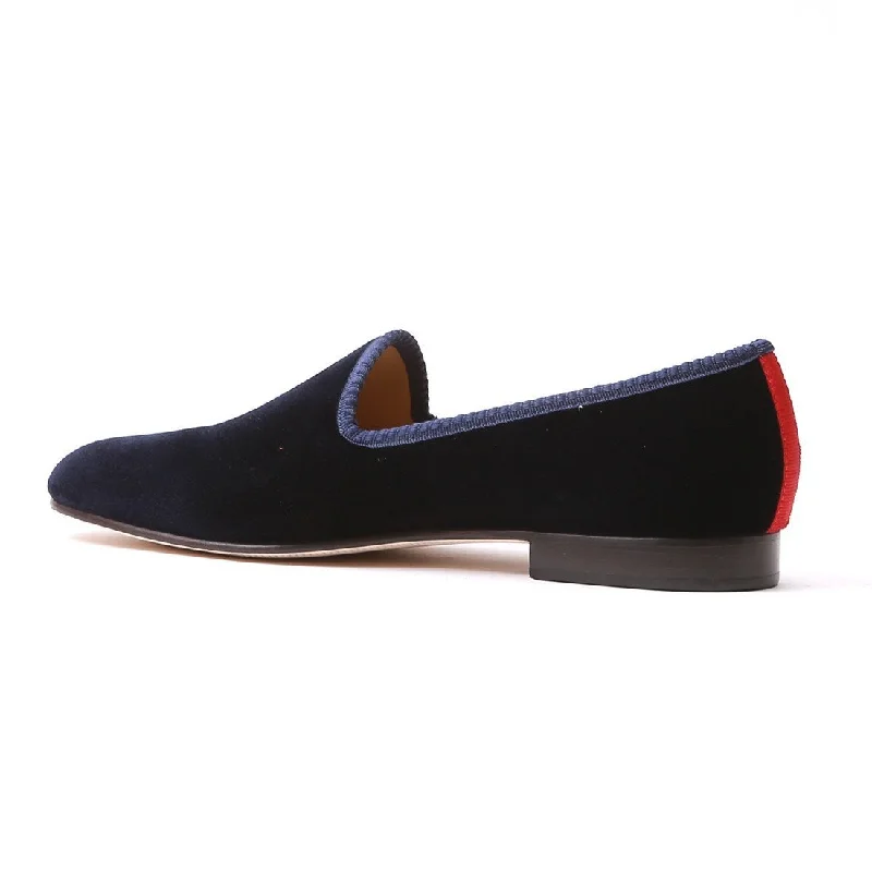 Women's Navy Velvet Slipper