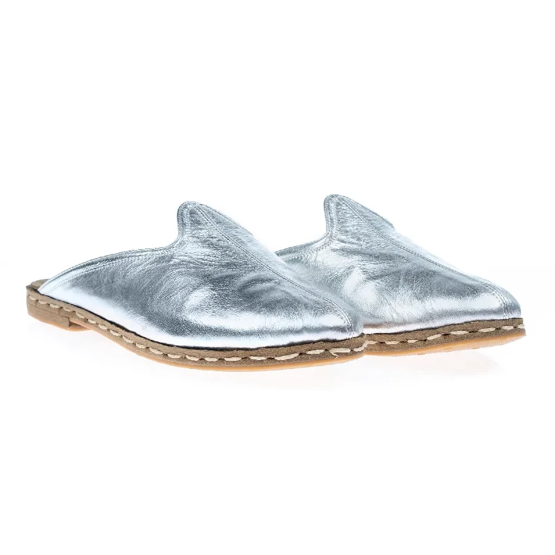 Women's Silver Slippers