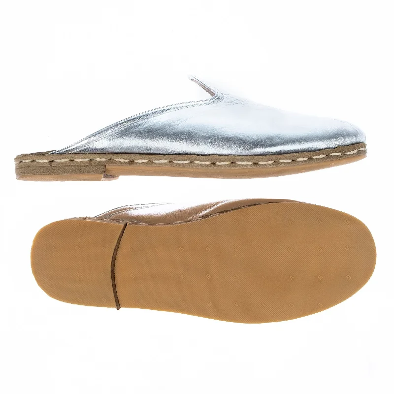 Women's Silver Slippers